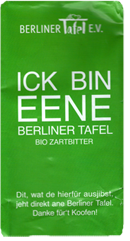 Tablette de chocolat bio produite par la Berliner Tafel