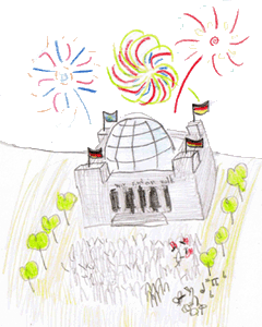 Feu d'artifice près du Reichstag - jours de fête et jours fériés en Allemagne