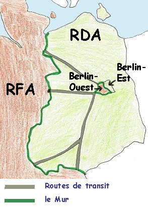 Lors de la séparation de l'Allemagne, il existait trois routes pour aller à Berlin.