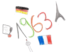 Zeichnung über den Elysée-Freundschaftvertrag von 1963