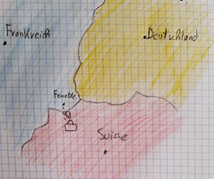 Ferrette (Elsass) liegt dort, wo Frankreich, Deutschland und die Schweiz aufeinandertreffen.