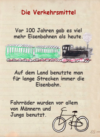 Verkehrsmittel vor 100 Jahren