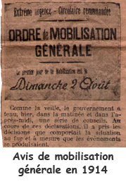 Avis de mobilisation générale en 1914.