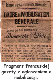 Fragment francuskiej gazety o ogÅ‚oszeniu mobilizacji