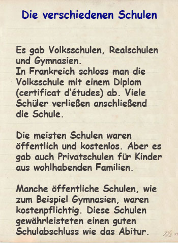 Schule damals vor 100 Jahren