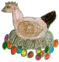 Huhn aus Schokolade.Ostern in Frankreich und Deutschland fr Kinder erklrt